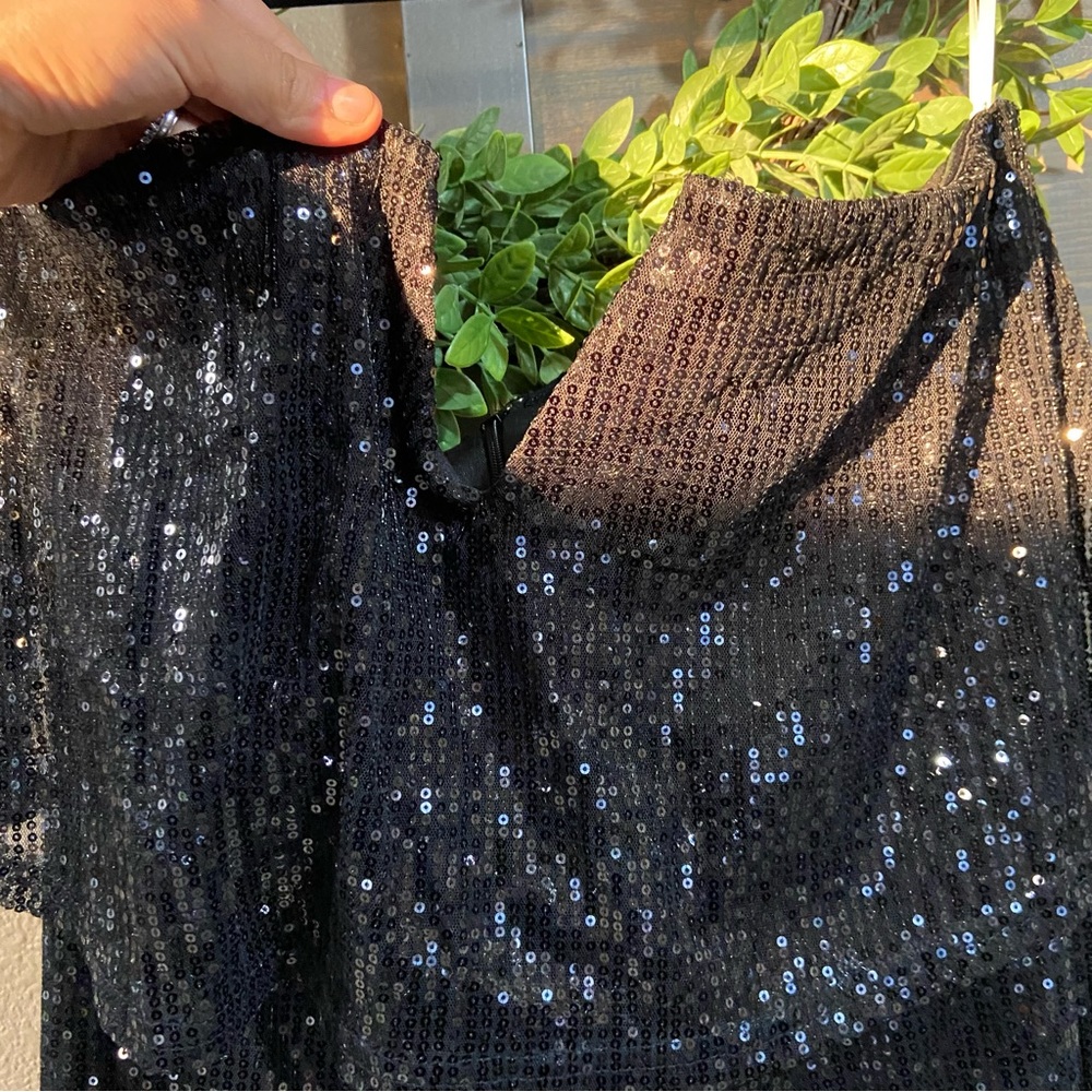 NWOT Lulus Power of Love Black Sequin Strapless Jumpsuit - Picture 5 of 14